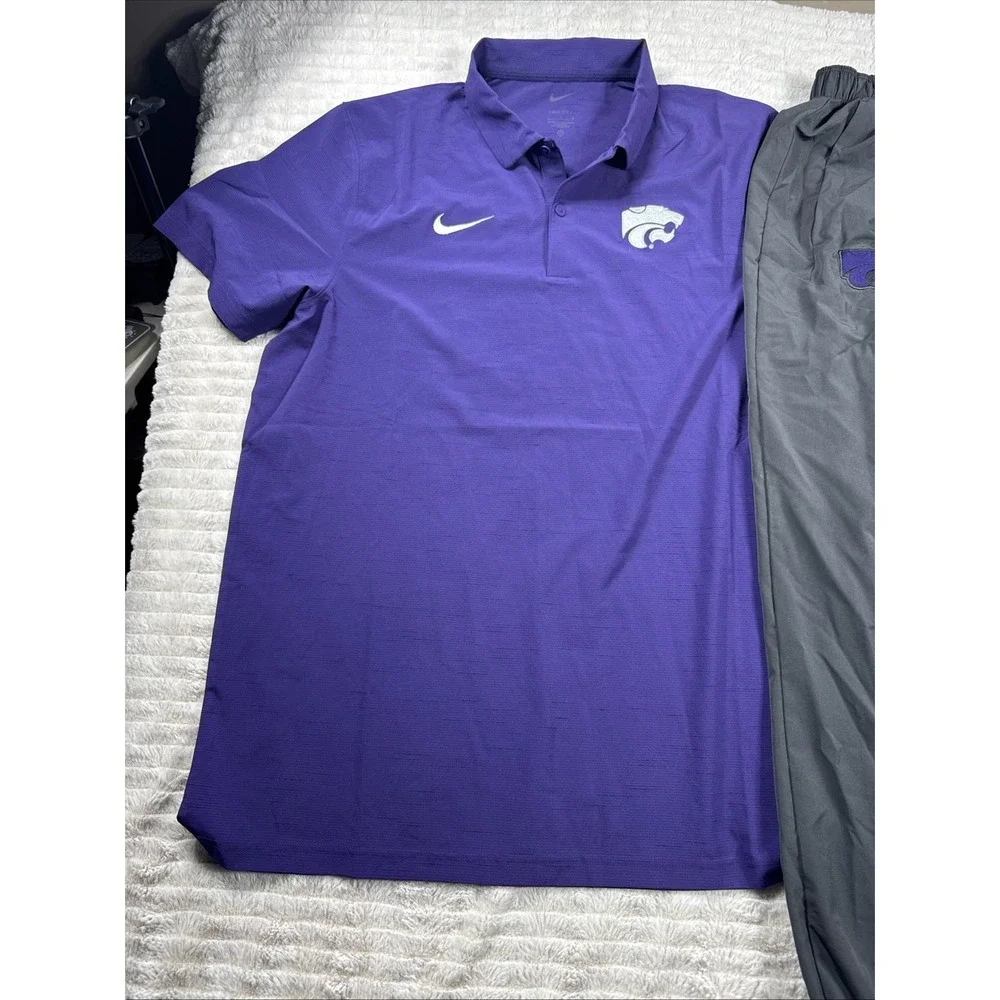Kansas State Wildcats Nike Dri-Fit Blade Golf Polo (L)‎ & On-Field (XL) Joggers